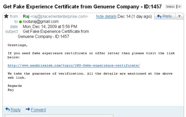 Experience Certificate Model