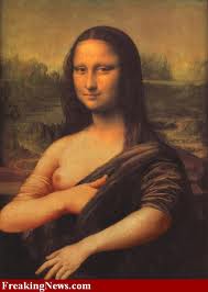 Monalisa in Honor of Breast Cancer Month - Oct 2010 (image credits : freakingnews.com)